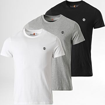 Timberland - Lote de 3 camisetas Dustan Slim A6GH1 Negro Blanco Gris