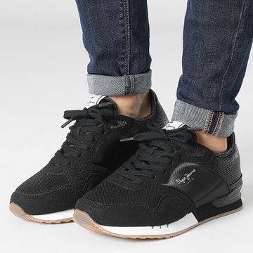 Pepe Jeans - London Lentejuelas Zapatillas Mujer PLS31382 Negro