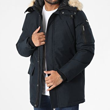 Schott NYC - Parka de piel Nelson 20 Azul marino
