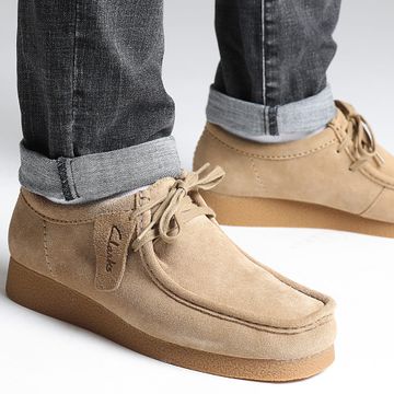 Clarks - Zapatillas Wallabee Evo Ante Arena Oscuro