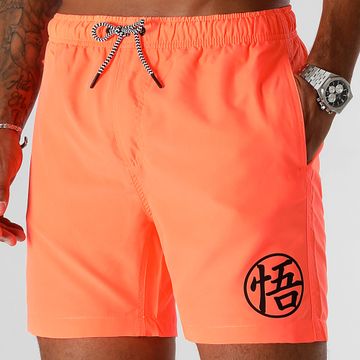Dragon Ball Z - Shorts de baño Goku Kanji Naranja fluorescente