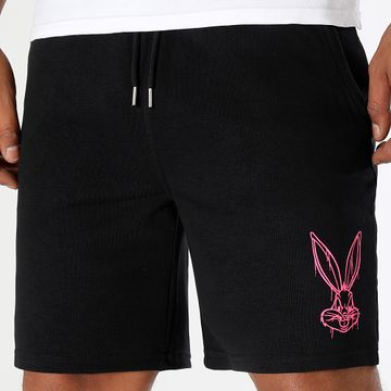 Looney Tunes - Angry Bugs Bunny Jogging Shorts Negro Rosa Fluo
