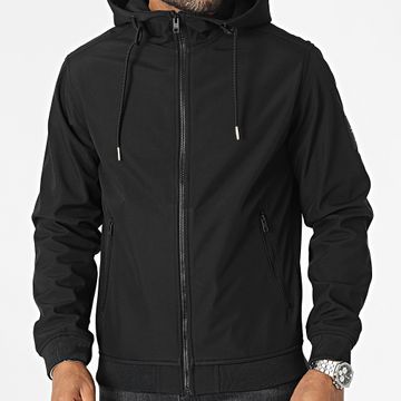Jack And Jones - Chaqueta con capucha Basic Softshell Zip Negro