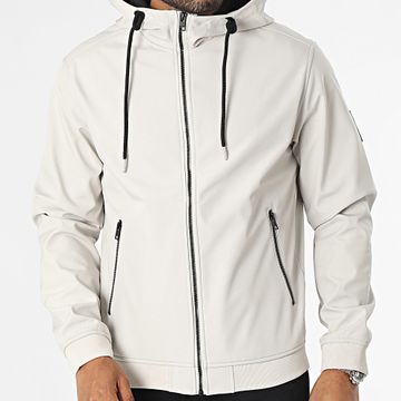 Jack And Jones - Chaqueta Basic Softshell Beige con capucha y cremallera