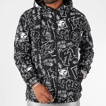 Booba - Chaqueta negra con capucha y cremallera Signe