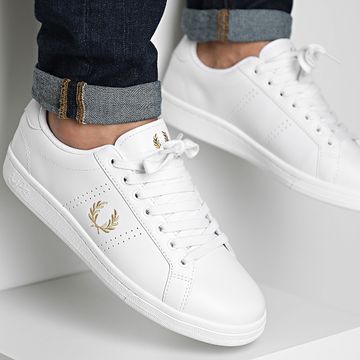 Fred Perry - Zapatillas B721 Piel B6312 Oro Blanco