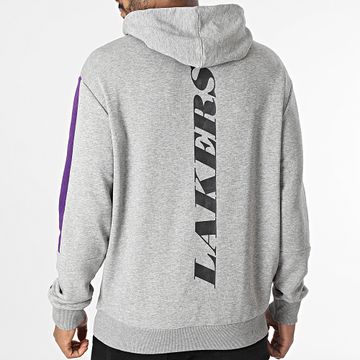 New Era - Sudadera con capucha a rayas NBA Colour Block Los Angeles Lakers 60416367 Heather Grey