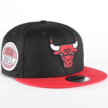 New Era - Snapback Cap 9Fifty Contrast Side Patch Chicago Bulls Negro Rojo