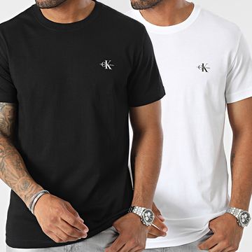 Calvin Klein - Lote De 2 Camisetas Monologo 0199 Negro Blanco