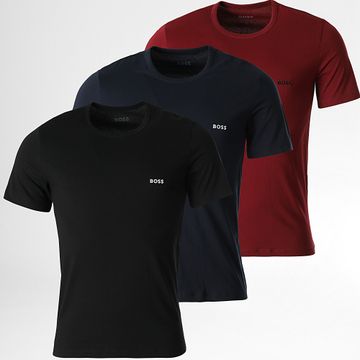 BOSS - Lote de 3 camisetas 50499445 Negro Azul marino Burdeos