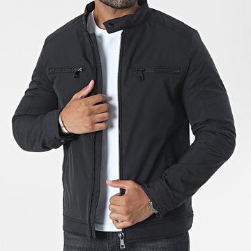 Kymaxx - Chaqueta negra con cremallera