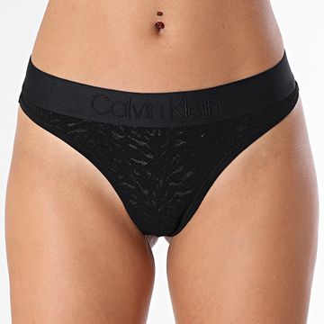 Calvin Klein - Tanga de encaje para mujer QF7287E Negro