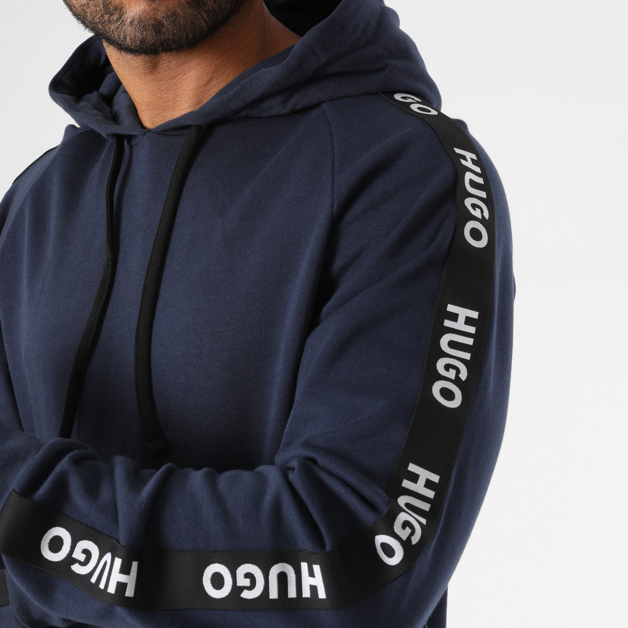 HUGO - Sporty Logo Stripe Hoody 50497003 Azul Marino