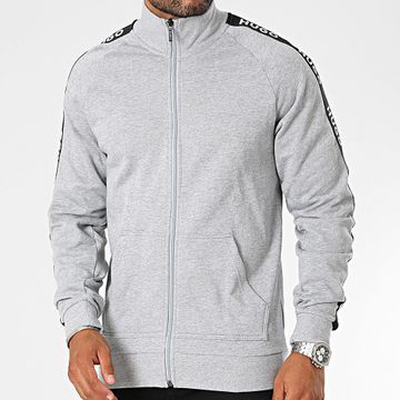 HUGO - Chaqueta deportiva a rayas con logotipo 50496985 Gris jaspeado