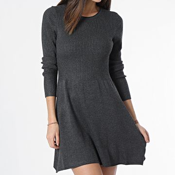 Only - Vestido de manga larga Alma Mujer Gris antracita Heather