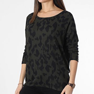 Only - Elcos Camiseta Manga Larga Mujer Verde Caqui