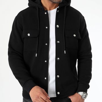 LBO - Chaqueta lisa con capucha 3090 Negro