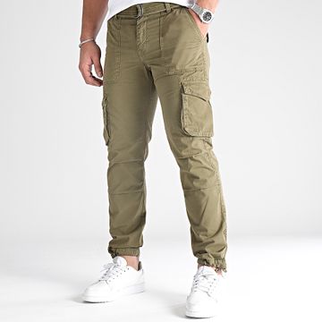 LBO - Pantalones cargo con cinturón 0442 Verde caqui