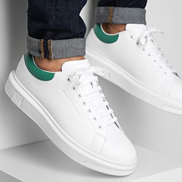 Armani Exchange - Zapatillas XUX123 XV534 Óptico Blanco Verde