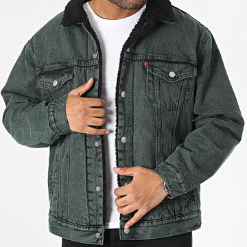 Levi's - Chaqueta vaquera con cuello de piel de oveja A5784 Verde