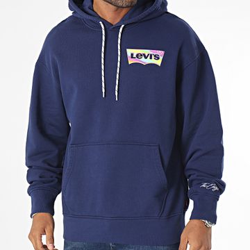 Levi's - Sudadera con capucha Relaxed Graphic 38479 Azul marino