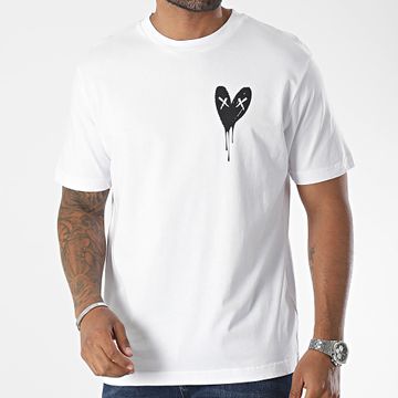 Luxury Lovers - Camiseta Oversize Large Heart Series Small Negro Blanco