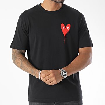 Luxury Lovers - Camiseta Oversize Large Heart Series Small Rojo Negro