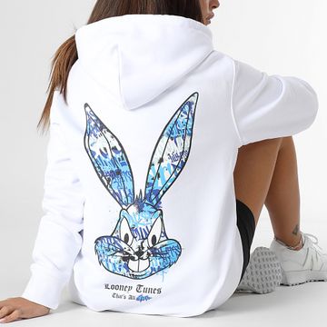 Looney Tunes - Sudadera de mujer con capucha Bugs Bunny Graff Milano Blanca