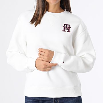 Tommy Hilfiger - 0838 Sudadera de cuello redondo para mujer Blanco