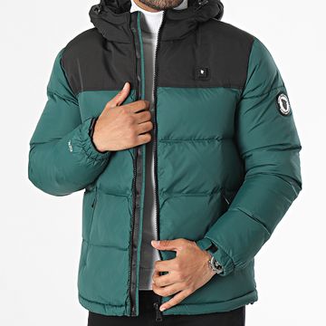 Comme Des Loups - Plumífero cálida con capucha Megeve Green Black