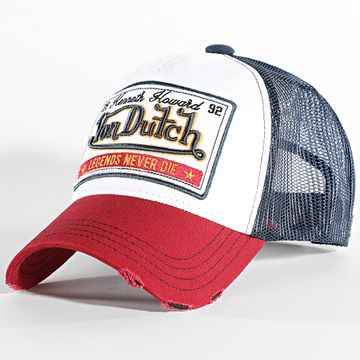 Von Dutch - Gorra Trucker Cuadrada Blanco Azul Marino Burdeos
