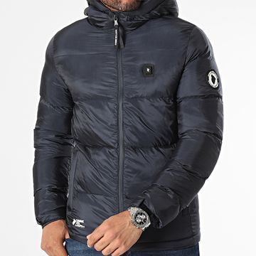 Comme Des Loups - Plumífero cálida con capucha Birmingham Azul marino
