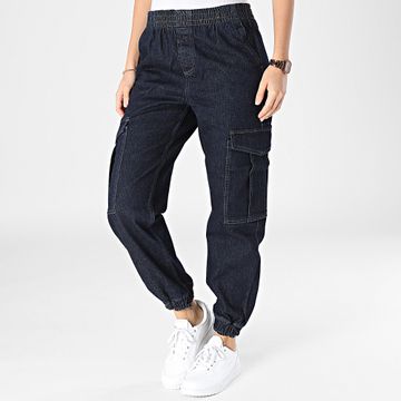 Only - Vaqueros Cargo Mujer Azul Enjuague Crudo