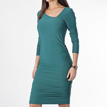 Only - Vestido de manga larga para mujer Sansa Verde