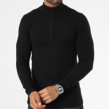 John H - Jersey negro con cremallera
