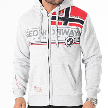 Geographical Norway - Sudadera con capucha y cremallera Heather Grey