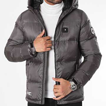 Comme Des Loups - Plumífero cálida con capucha Birmingham Gris antracita