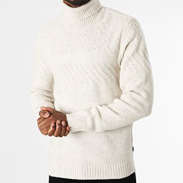 Jack And Jones - Jersey beige claro con cuello vuelto Milo