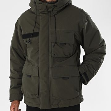 KZR - Parka con capucha verde caqui