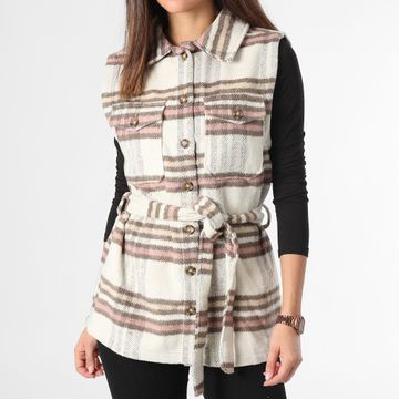 Deeluxe - Chaqueta sin mangas Lobelia Beige Mujer