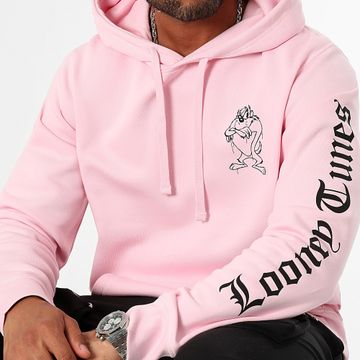 Looney Tunes - Angry Taz Sleeves Sudadera con capucha rosa