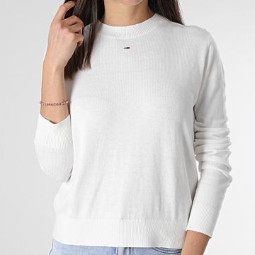 Tommy Jeans - Jersey Essential Crew Neck Mujer 7254 Blanco