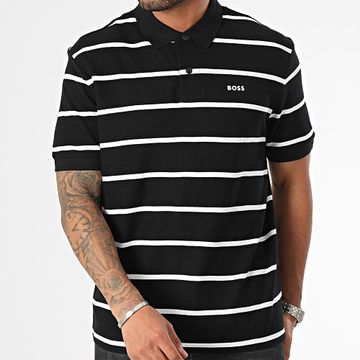 BOSS - Polo de manga corta a rayas PaleStripe 50515312 Negro