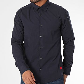 HUGO - Camisa de manga larga Ermo 50500216 Azul marino