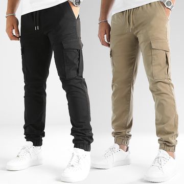 LBO - Lote de 2 2811 2713 Pantalones Cargo Beige Negro