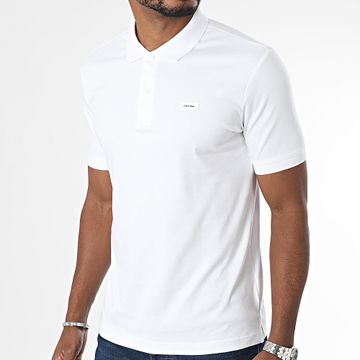 Calvin Klein - Polo Slim Smooth Algodón Manga Corta 1657 Blanco