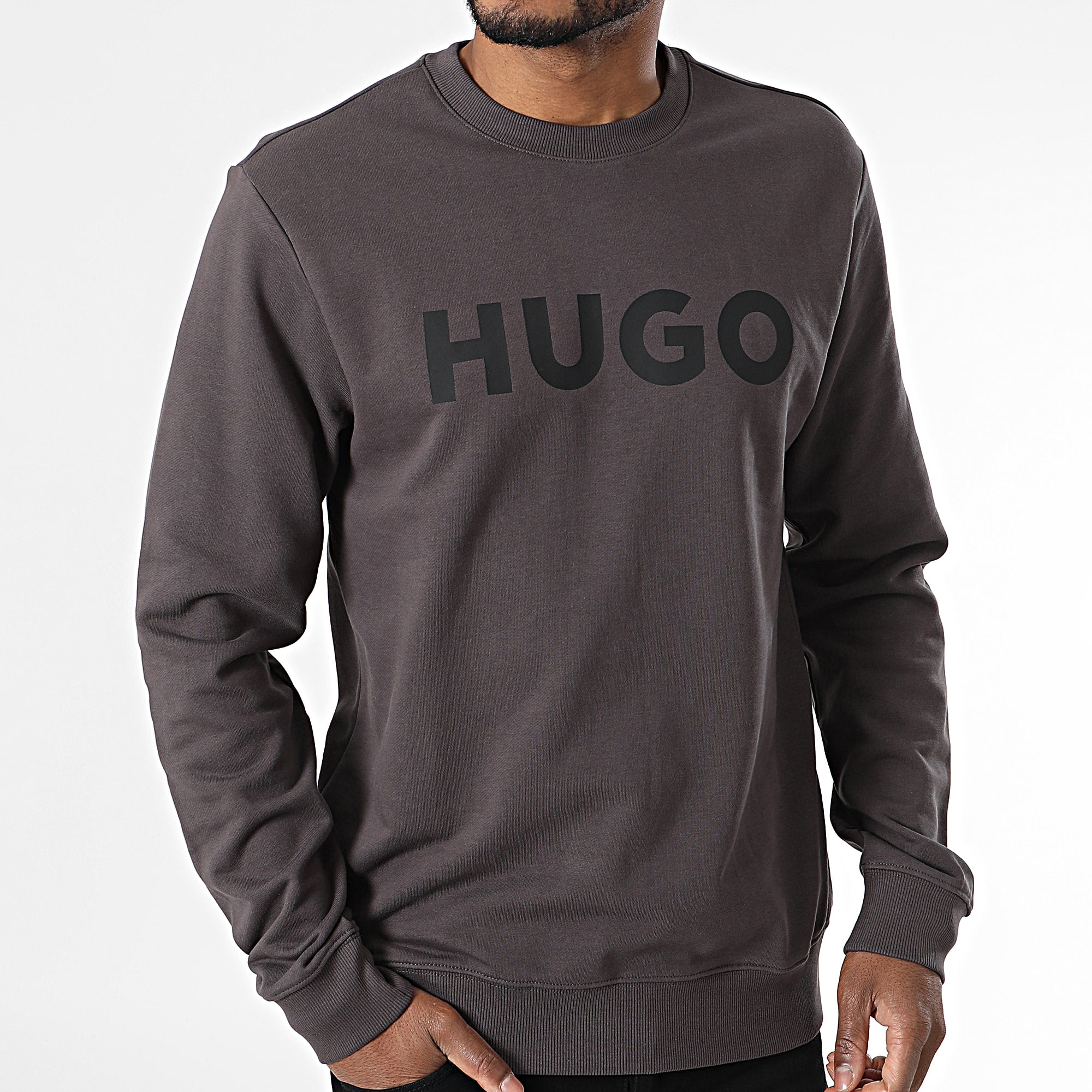 HUGO - Sudadera con cuello redondo Dem 50477328 Gris antracita