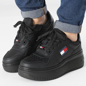 Tommy Jeans - Retro Zapatillas Flatform Essential 2506 Triple Negro Zapatillas Mujer