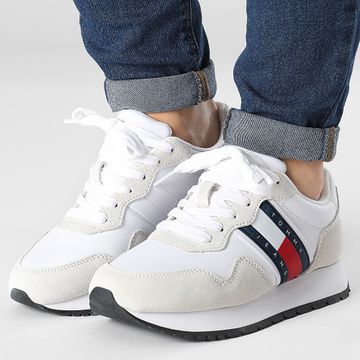 Tommy Jeans - Zapatillas Mujer Runner Material Mix Essential 2510 Blanco