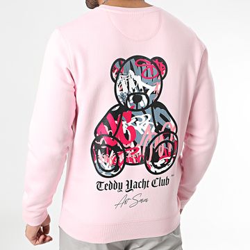 Teddy Yacht Club - Sudadera Crewneck Art Series Rosa Rosa Espalda